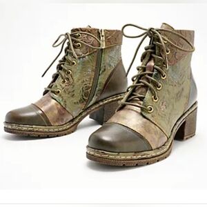 NEW L'Artiste by Spring Step Leather Lace-Up Boots